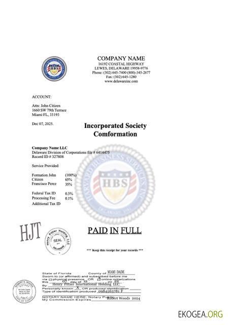 États Unis, Floride, société constituée en société, modèle Word et PDF